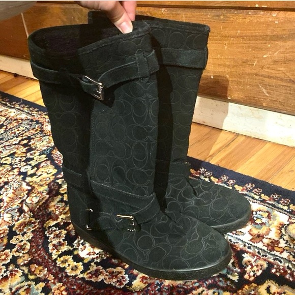 Vintage Coach Black suede Thelma boots - Picture 1 of 8
